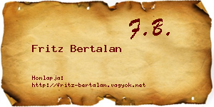 Fritz Bertalan névjegykártya
