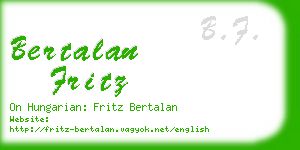 bertalan fritz business card